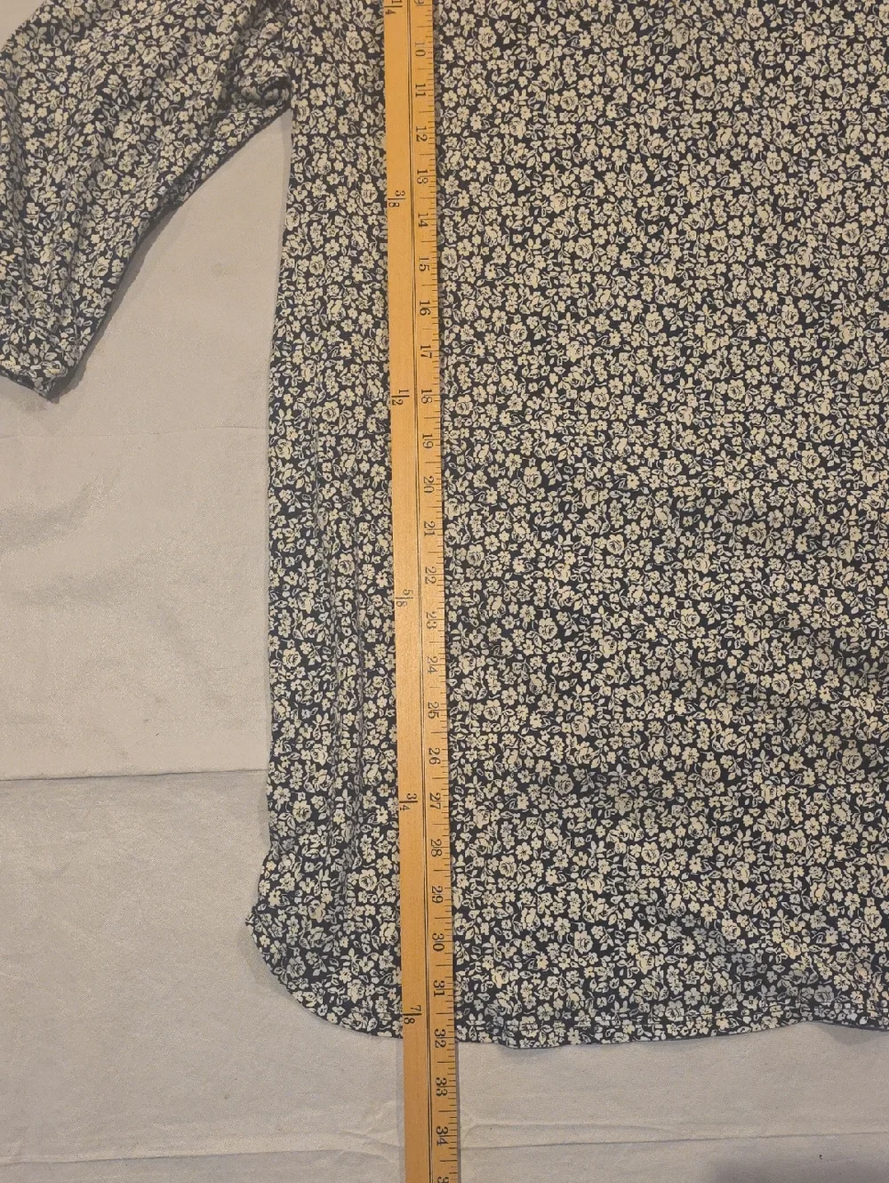 Lauren Ralph Lauren Women's‎ Navy Floral Short Dress 3/4 Sleeves L